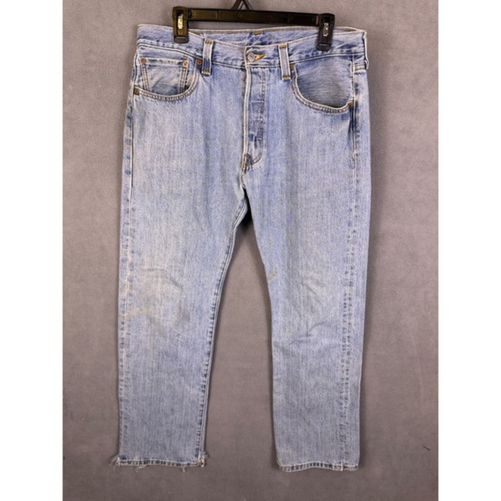 Vintage Levis 501 XX Denim‎ Jeans 38x32 Button Fly Light Wash Denim Read!